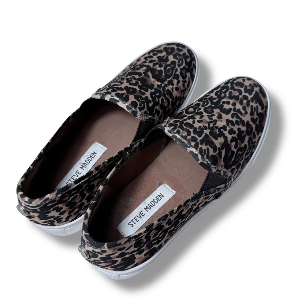 Steve Madden Leopard Print Slip On Casual Sneakers Size 9.5M